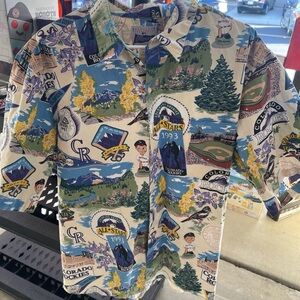Reyn Spooner Shirt Mens XXL Hawaiian Colorado Rockies MLB 1993 Inaugural Year